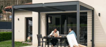 Electric louvered pergola